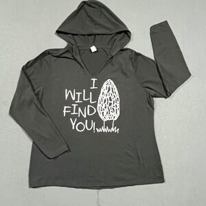 District Perfect‎ Tri Graphic Hoodie I Will Find You Morel Mushroom Womens XXL